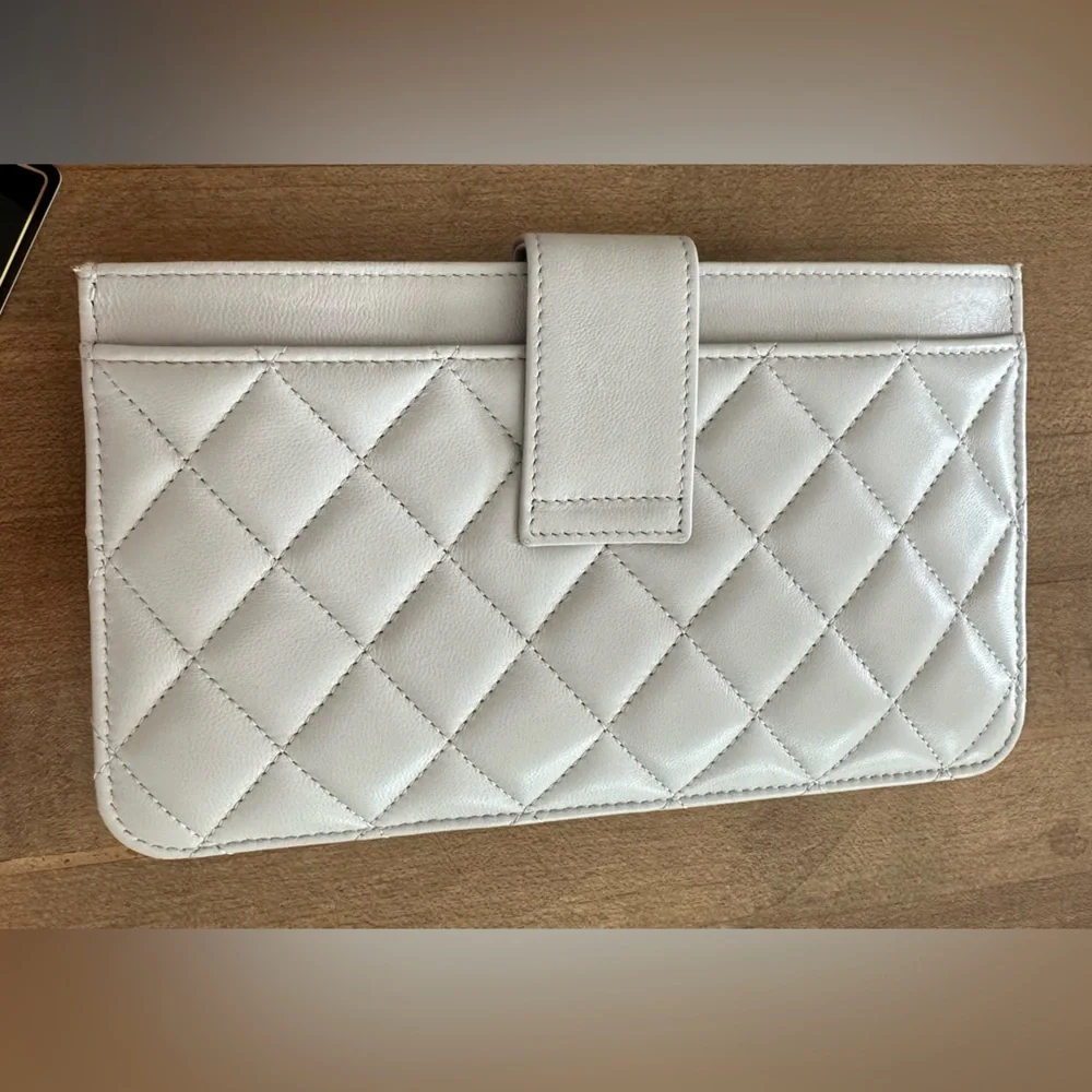 🩶 NWT Chanel Classic Gray 2 Set Pouch Long Wallet - 2 Pieces 🩶